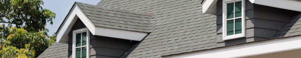 A new shingle roof on a residential home.